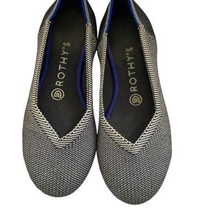 Rothy’s Size 7 Women’s Shoes Flats Retired Birdseye Herringbone Black/White/Gray